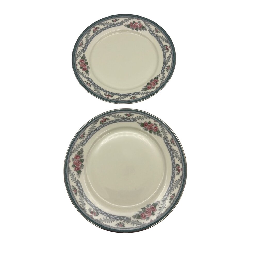 Vintage Lenox Country Romance Pair Bread & Butter Plates 6.5" Pink Roses USA
